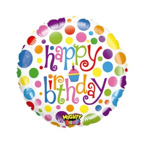 BALÃO METALIZADO MIGHTY COLORFUL BIRTHDAY 21" GRABO