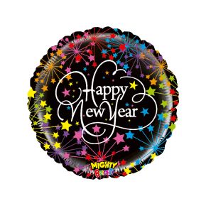 BALÃO METALIZADO MIGHTY NEW YEAR FIREWORKS 21" GRABO