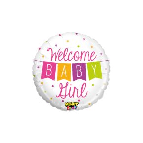 BALÃO METALIZADO MIGHTY BABY GIRL BANNER 21" GRABO