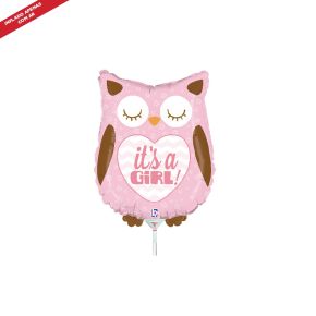 BALÃO METALIZADO MINI BABY GIRL OWL 14" GRABO