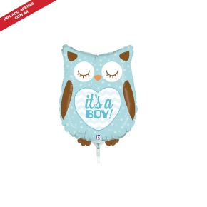 BALÃO METALIZADO MINI BABY BOY OWL 14" GRABO