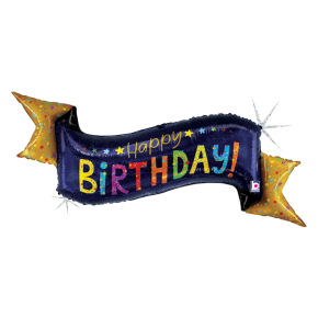 BALÃO METALIZADO NAVY BIRTHDAY BANNER 51" GRABO