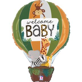 BALÃO METALIZADO JUNGLE ANIMALS WELCOME BABY 24" GRABO