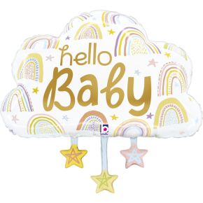 BALÃO METALIZADO HELLO BABY CLOUD 28" GRABO