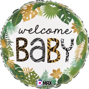 BALÃO METALIZADO JUNGLE WELCOME BABY 18" GRABO