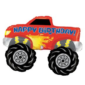 BALÃO METALIZADO MONSTER TRUCK BIRTHDAY 40" GRABO