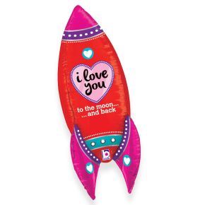 BALÃO METALIZADO DIMENSIONAL ROCKET LOVE 36" GRABO