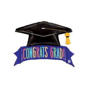 BALÃO METALIZADO CONGRATS GRAD BANNER 45" GRABO