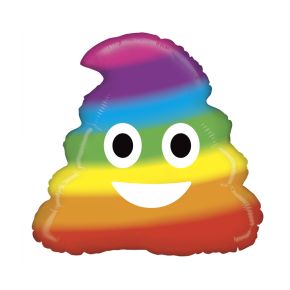 BALÃO METALIZADO EMOJI RAINBOW POO 20" GRABO