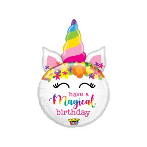 BALÃO METALIZADO MIGHTY BIRTHDAY UNICORN 33" GRABO