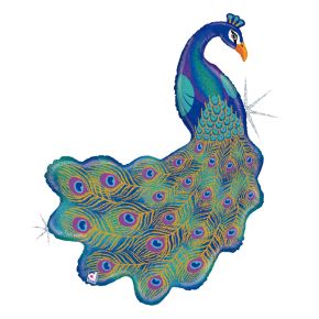 BALÃO METALIZADO GLITTER PEACOCK HOLOGRAPHIC 42" GRABO