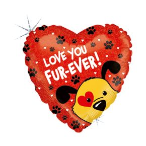 BALÃO METALIZADO HEART 18" LOVE YOU FUR-EVER HOL. GRABO