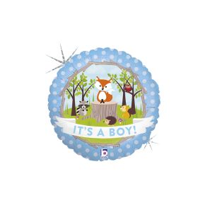 BALÃO METALIZADO WOODLAND BABY BOY 18" GRABO