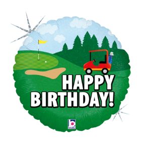 BALÃO METALIZADO BIRTHDAY GOLF HOLOGRAFICO 18" GRABO