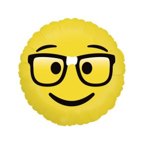 BALÃO METALIZADO EMOJI NERD 18" GRABO