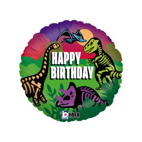 BALÃO METALIZADO JURASSIC BIRTHDAY 18" GRABO