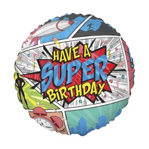 BALÃO METALIZADO HAVE A SUPER BIRTHDAY COMIC REDONDO 20" FLEXMETAL