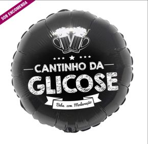 BALÃO METALIZADO "CANTINHO DA GLICOSE 20" (MÍNIMO 10 PEÇAS) FLEXMETAL