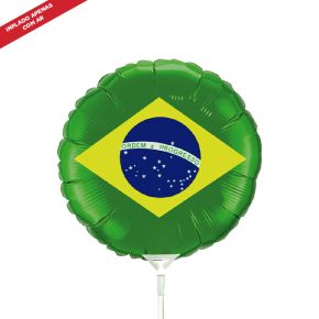 BALÃO METALIZADO BANDEIRA DO BRASIL 9"V  FLEXMETAL