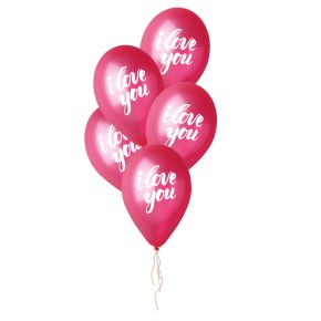 BALÃO DE LÁTEX I LOVE YOU SCRIPT VINHO GMS120 COM 5 UNIDADES -12''