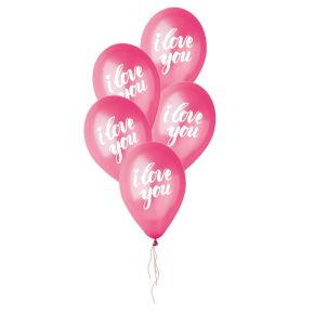 BALÃO DE LÁTEX I LOVE YOU SCRIPT PINK GMS120 COM 5 UNIDADES -12''