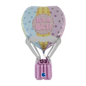 BALÃO METALIZADO HOT AIR PATCHWORK BABY GIRL 3' GRABO