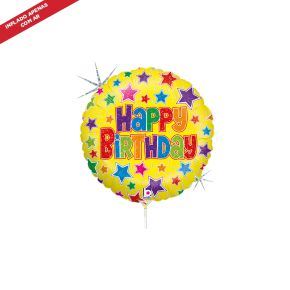 BALÃO METALIZADO BOLD STARS BIRTHDAY 9" GRABO