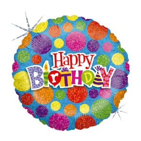 BALÃO METALIZADO DOT DOT BIRTHDAY 36" GRABO