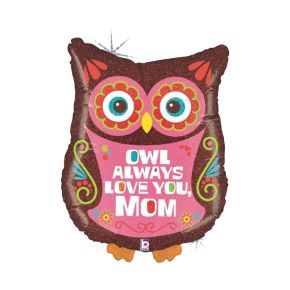 BALÃO METALIZADO OWL ALWAYS LOVE YOU MOM 26" GRABO