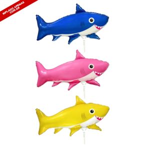 BALÃO METALIZADO HAPPY SHARK SHAPE 14" FLEXMETAL