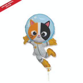 BALÃO METALIZADO CAT ASTRONAUTA SHAPE 14" FLEXMETAL