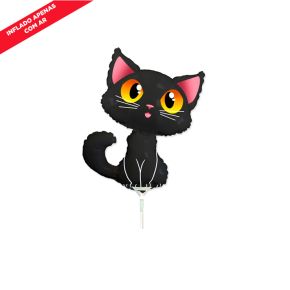 BALÃO METALIZADO BLACK CAT 14" FLEXMETAL