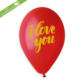 BALÃO DE LÁTEX I LOVE YOU SCRIPT GS120 COM 25 UNIDADES -13"