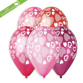 BALÃO DE LÁTEX HEART PATCH WORK GMS120 COM 25 UNIDADES -12"