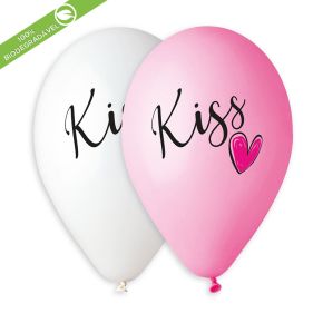 BALÃO DE LÁTEX KISS AND HEART GS120 COM 25 UNIDADES -13"