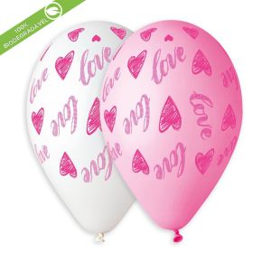 BALÃO DE LÁTEX LOVE AND HEARTS GS120 COM 25 UNIDADES -13"