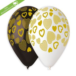 BALÃO DE LÁTEX HEART PATCHWORK GS120 COM 25 UNIDADES -13"