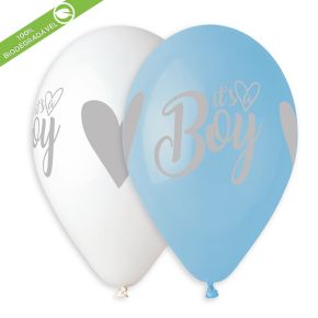 BALÃO DE LÁTEX SILVER ITS A BOY GS120 COM 25 UNIDADES -13"