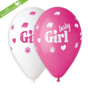 BALÃO DE LÁTEX BABY GIRL GS120 COM 25 UNIDADES -13"