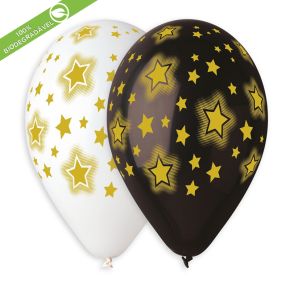 BALÃO DE LÁTEX COSMIC STARS GS120 COM 25 UNIDADES -13"