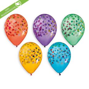 BALÃO DE LÁTEX CONFETTI GS120 COM 25 UNIDADES -13''