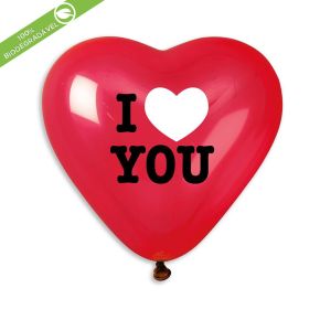 BALÃO DE LÁTEX I LOVE YOU CRS COM 25 UNIDADES -10"