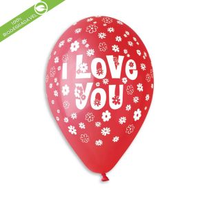 BALÃO DE LÁTEX I LOVE YOU GS120 COM 25 UNIDADES -13"