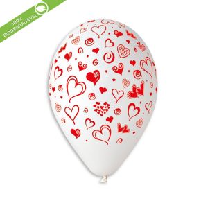 BALÃO DE LÁTEX HEARTS GS120 COM 25 UNIDADES -13"