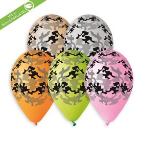 BALÃO DE LÁTEX CAMOUFLAGE GS120 COM 25 UNIDADES -13"