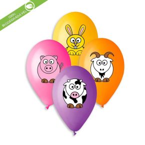 BALÃO DE LÁTEX FARM FRIENDS GS120 COM 25 UNIDADES -13"