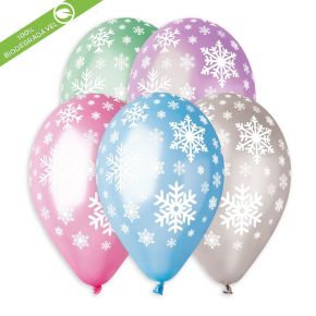 BALÃO DE LÁTEX SNOWFLAQUES GMS120 COM 25 UNIDADES -12"