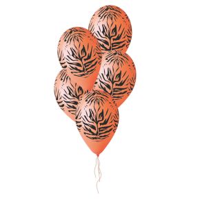 BALÃO DE LÁTEX ANIMAL STRIPS LARANJA GS120 COM 5 UNIDADES -13''