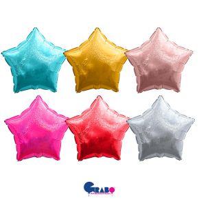 BALÃO METALIZADO ESTRELA HOLOGLITTER 36" GRABO