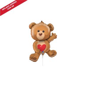 BALÃO METALIZADO BEAR WITH HEART 14" GRABO